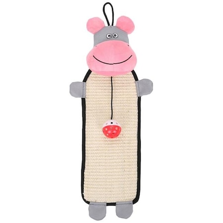 Pet Life CTY1PK Natural Sisal & Jute Hanging Carpet Kitty Cat Scratcher With Toy; Pink & Grey - One Size